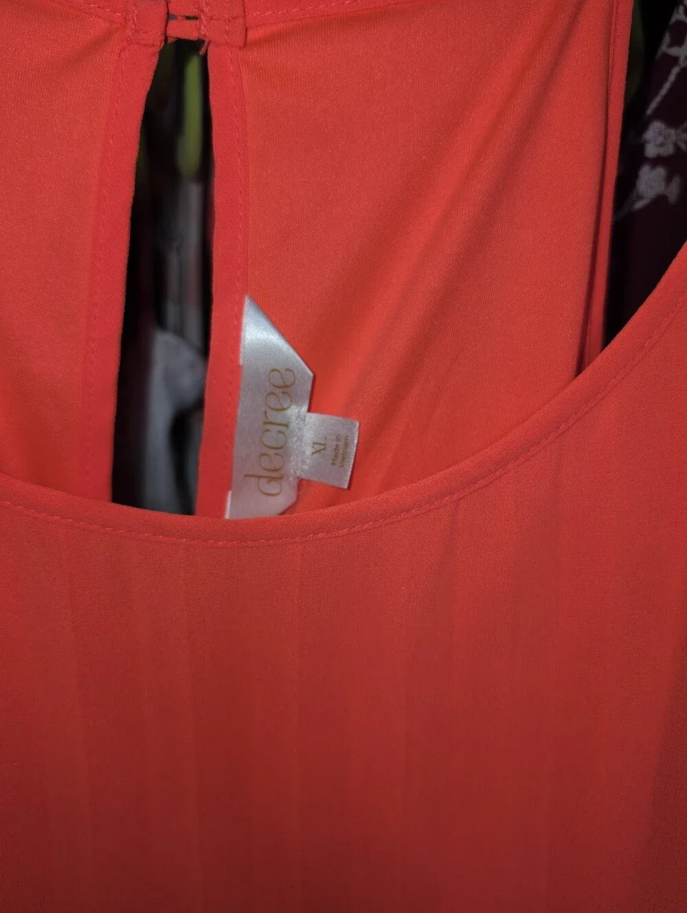 Decree Neon Coral Plisse Dress Large